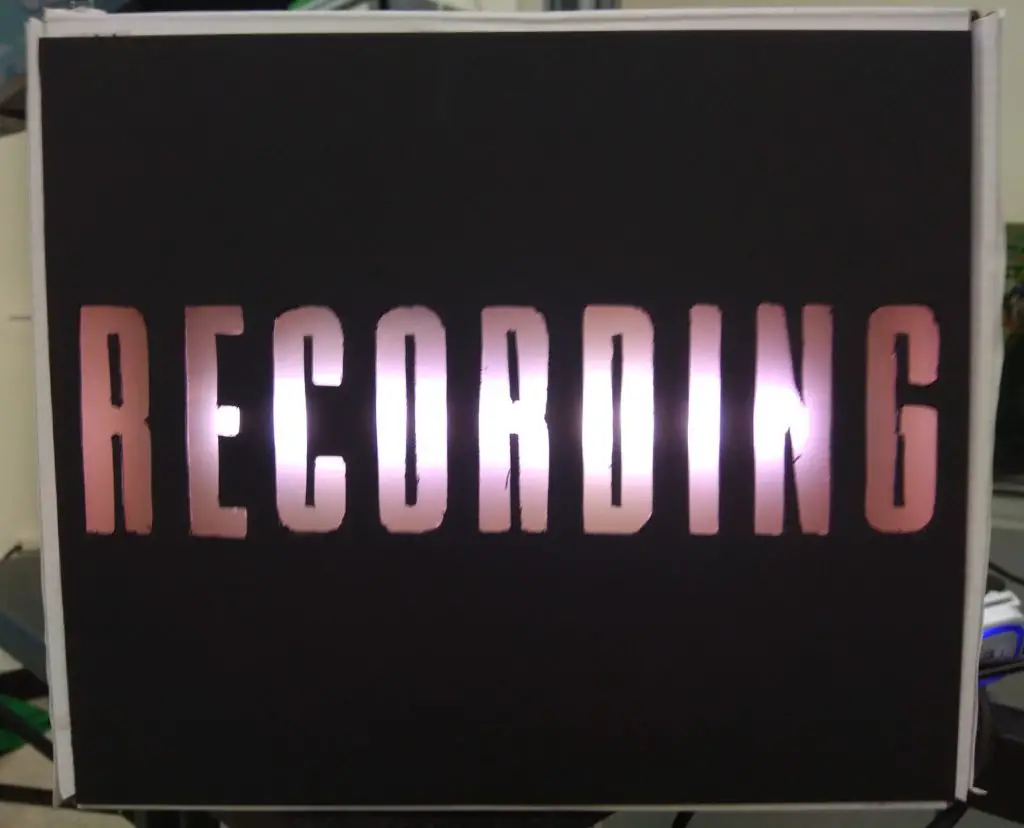 Arduino OBS remote recording sign