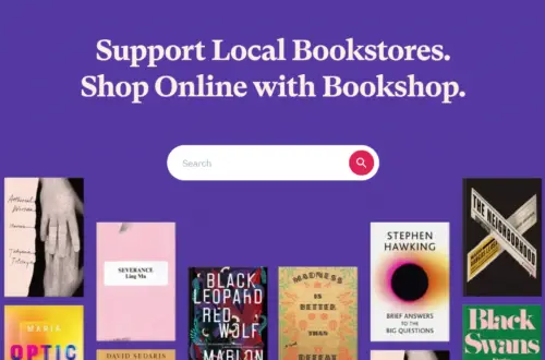 Screenshot of Bookshop.org site