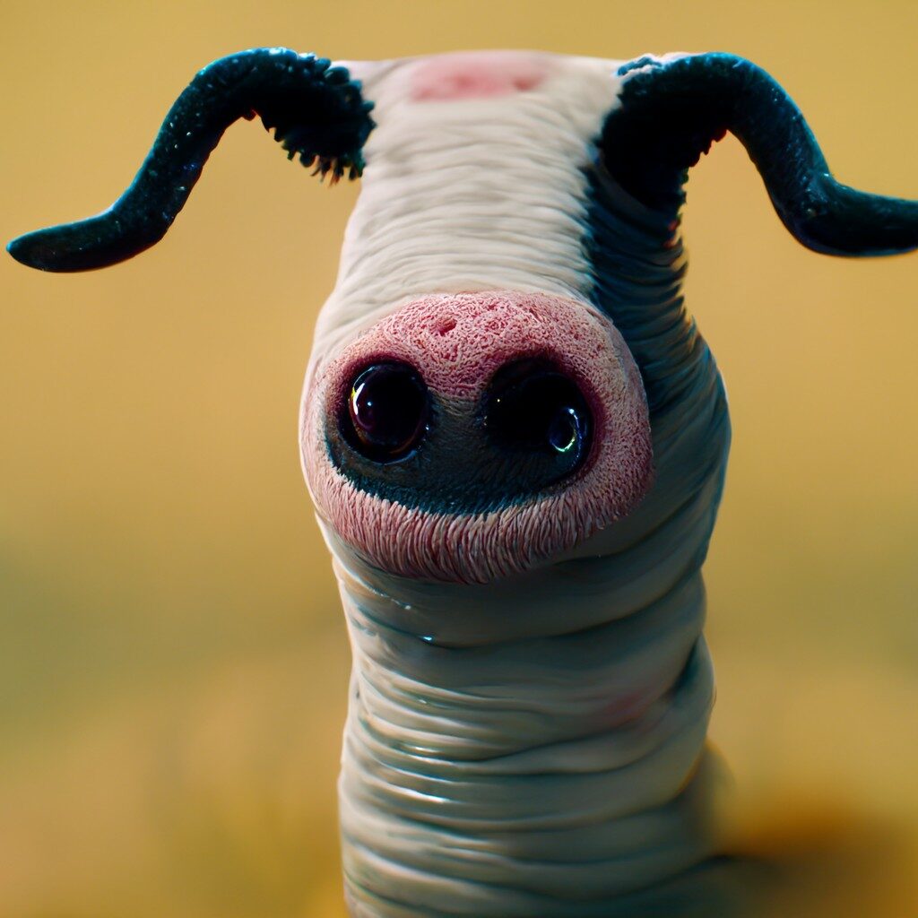 an imaginary worm cow