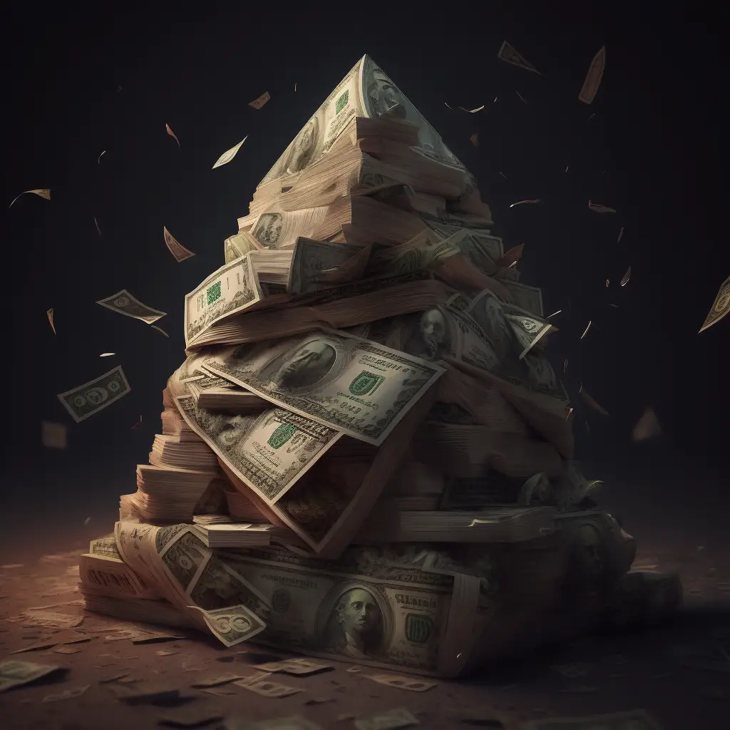 A pile of money from an investment pitch