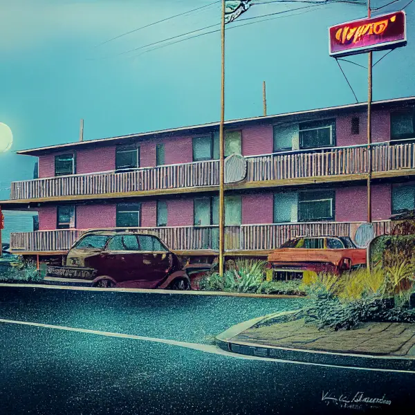 computer generated image of a motel