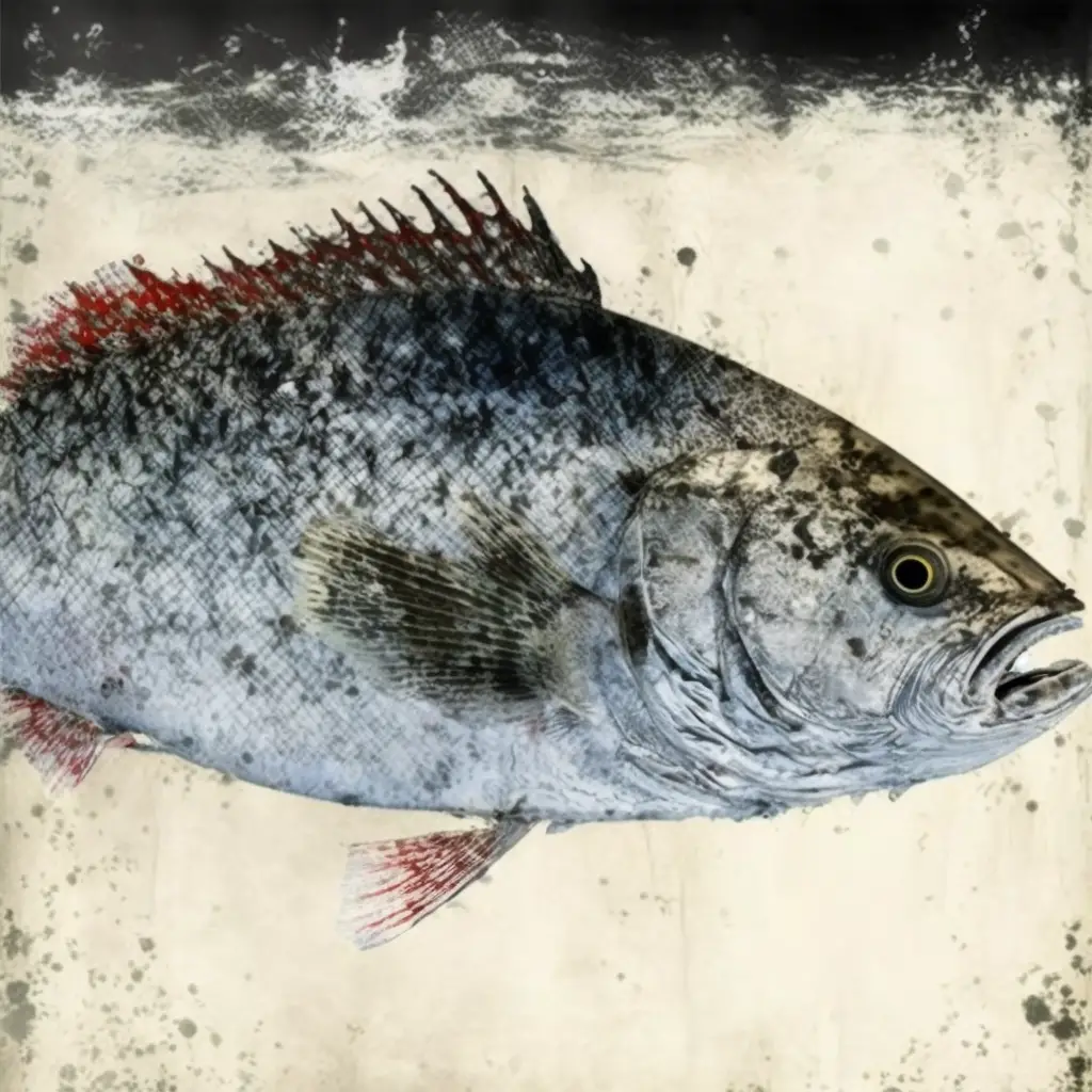 A gyotaku fish print