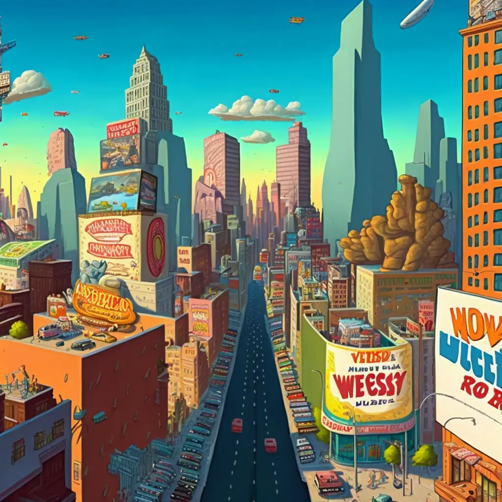Cartoon of the largest city in USA