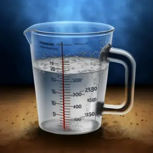 A cartoon of a measuring cup