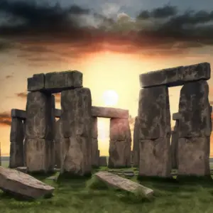 A digital rendering of Stonehenge