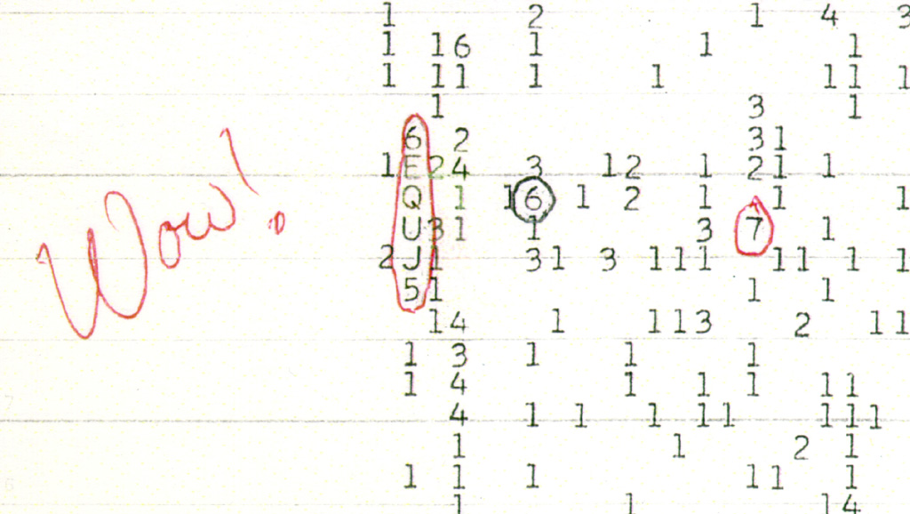 The Wow! Signal printout