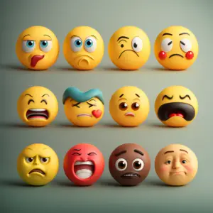 a collection of computer generated emojis