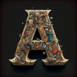 A giant letter A with all the letters of the alphabet