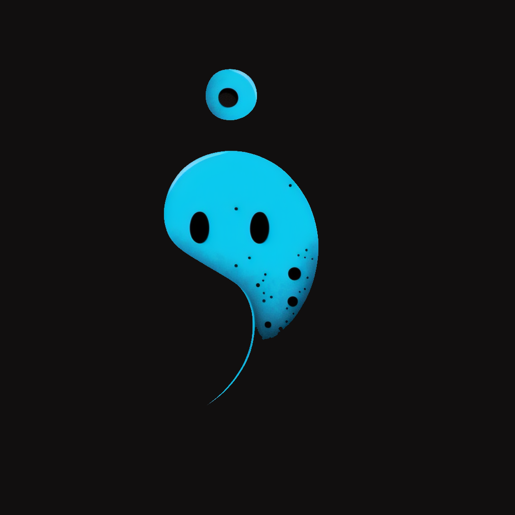 A graphic of a fun semicolon