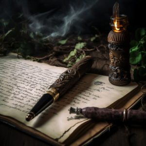 What is a Soliloquy in Writing? Ancient pens and paper with writing and candles