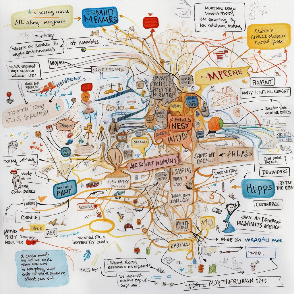 a complex mind map representing elaborative rehearsal in psychology