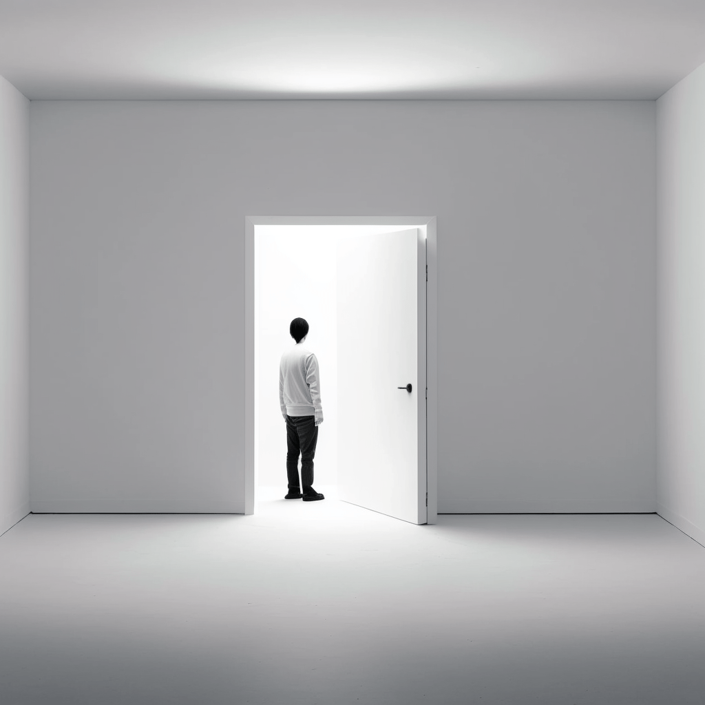 a blank room, only one way out, a having just walked through that way out, this is identity foreclosure in psychology