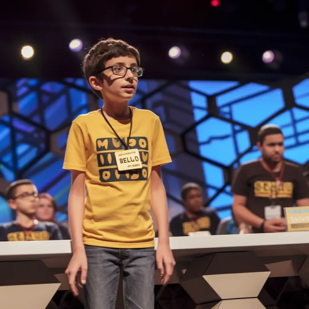 a nervous kid at a spelling bee demonstrating maintenance rehearsal in psychology