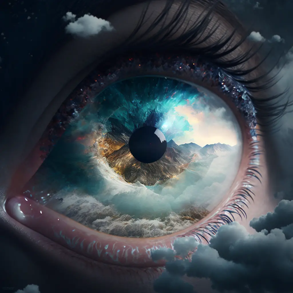 An eye showing the beauty of imagery in writing