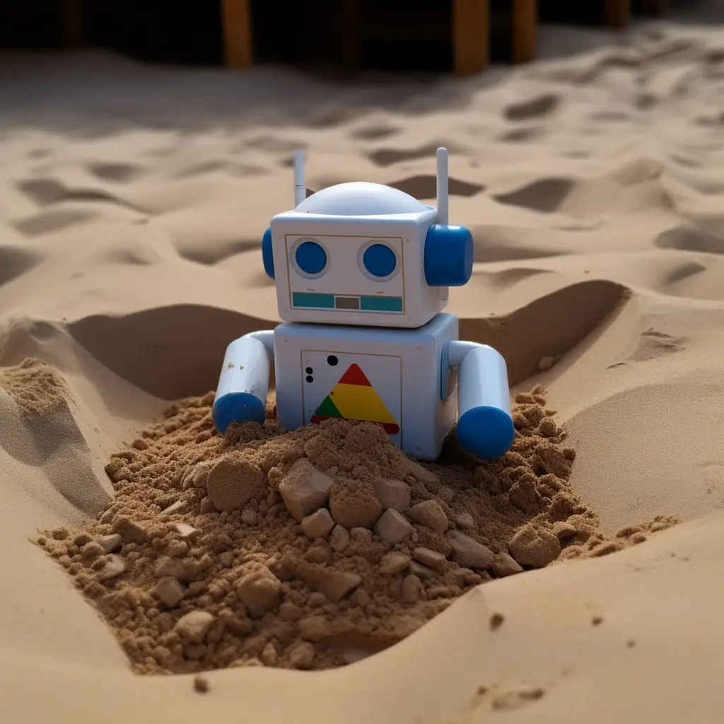A robot playing in sand like the Google Sandbox