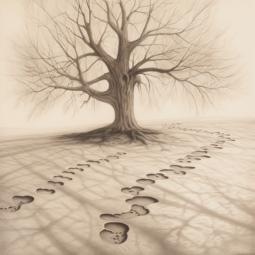 What is the Woozle Effect footprints around a tree drawn