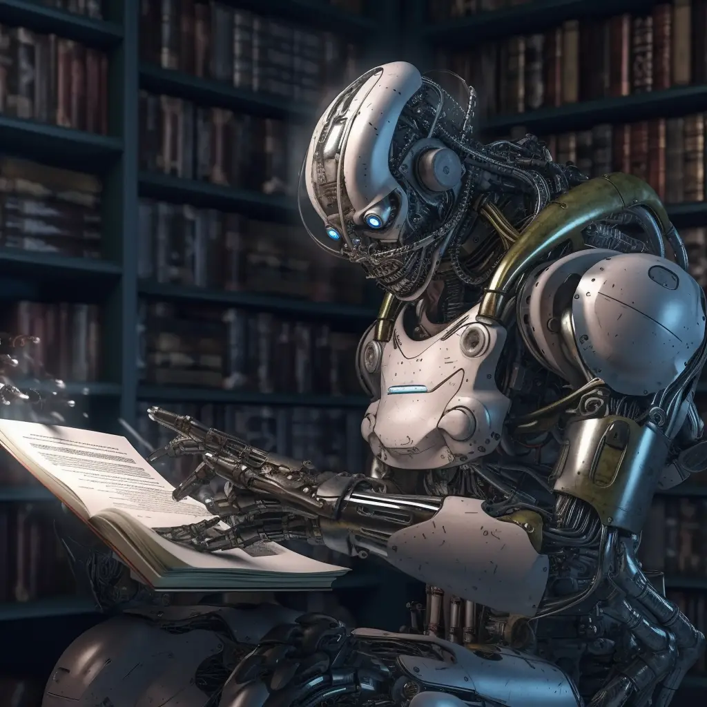 A robot reading How to Cancel Midjourney Subscription