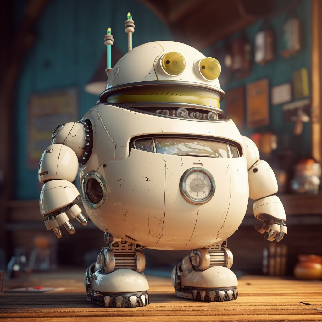 A fat robot showing How to Use the Image Weight '--iw' Parameter in Midjourney