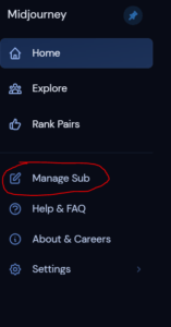 Midjourney Manage Sub