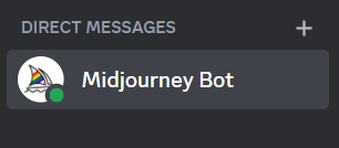 Adding a Midjourney bot to direct messages in Discord