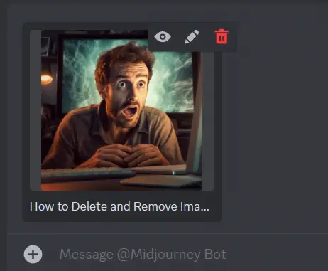 example of drag and drop image into Discord Midjourney