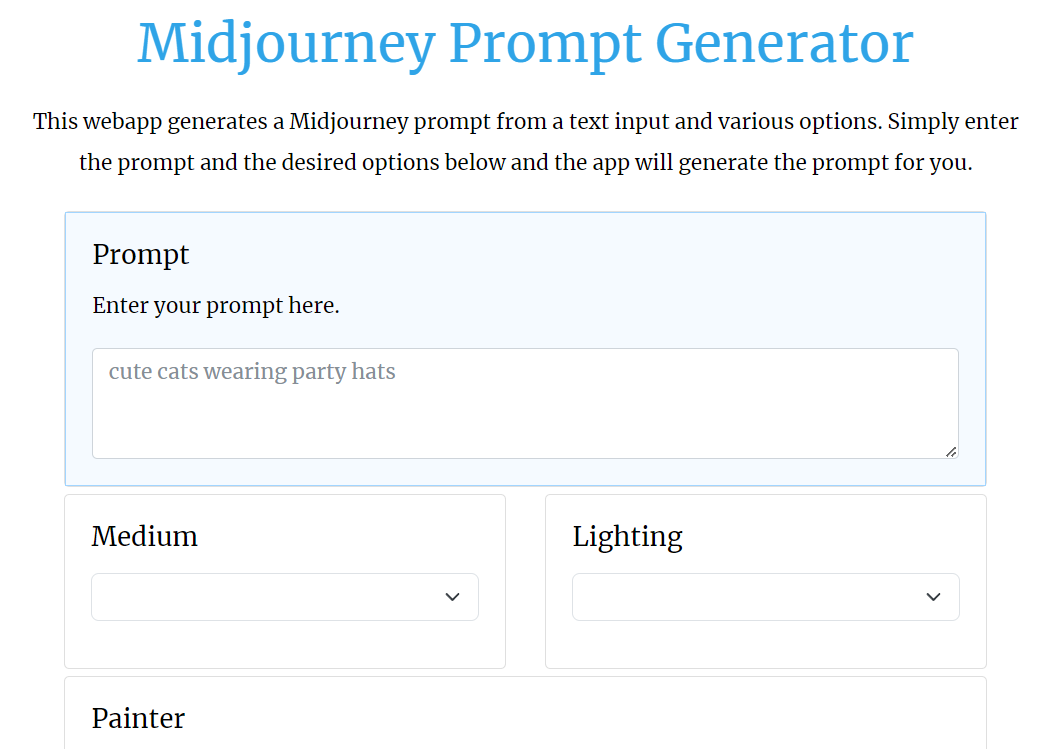 Viorel Spinu's Midjourney Prompt Generator