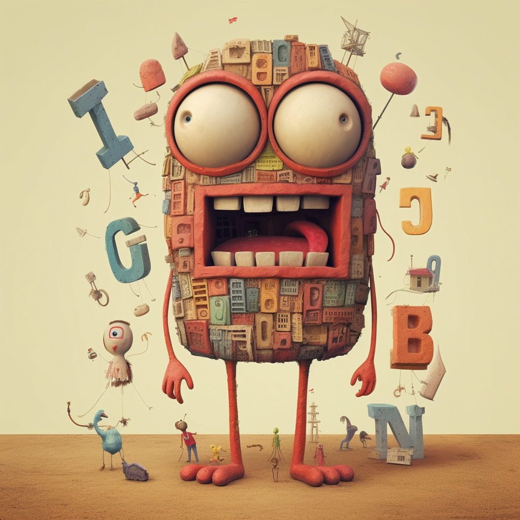 Why do some words sound funny? a fun monster looking confused