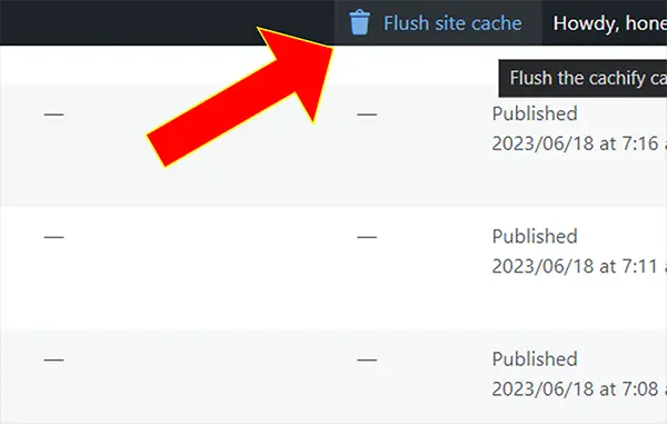 how to clear the cache cachify