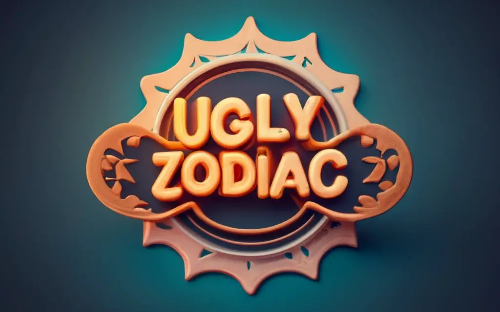A sign saying "Ugly Zodiac" showing the ugliest zodiac symbols