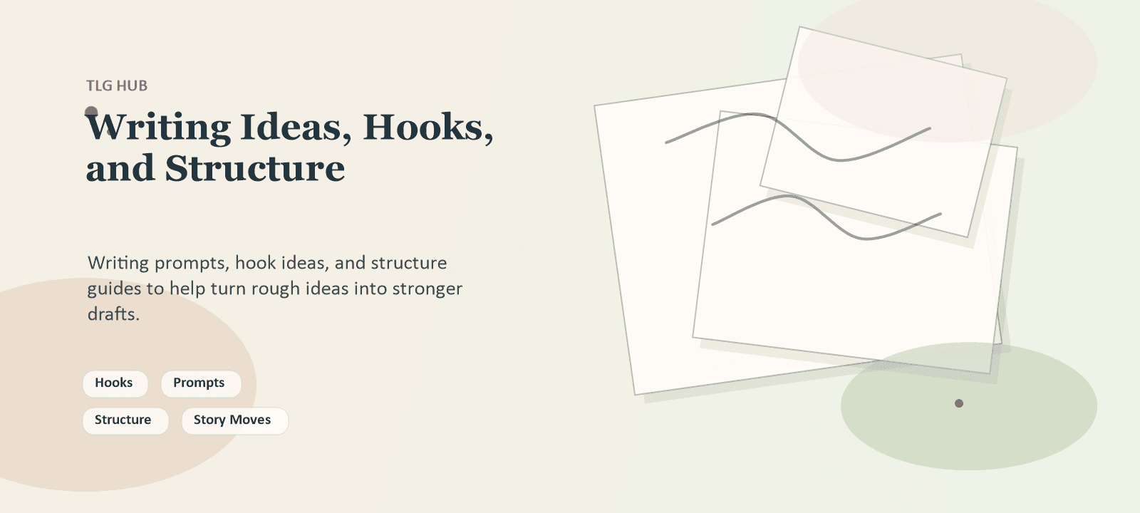 Writing ideas and structure hub header illustration