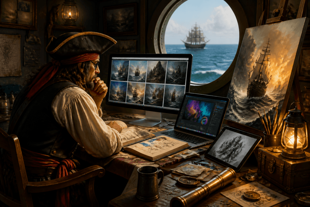 AI image tools and design tools side by side