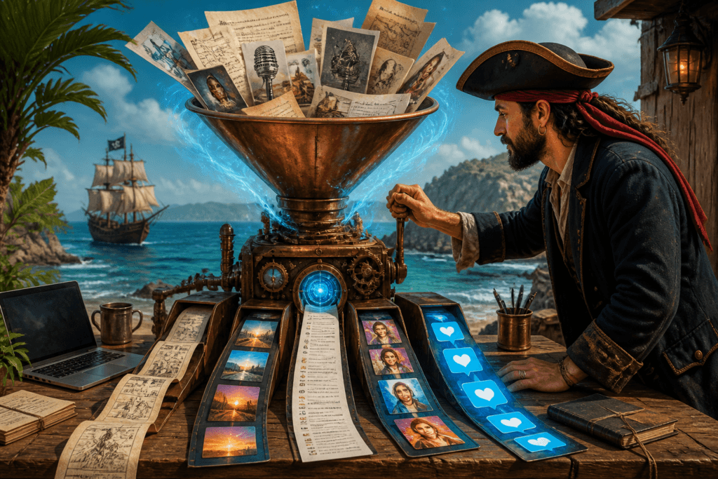 Content funnel powered by AI repurposing