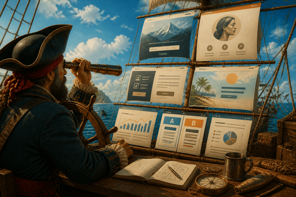 Landing page builder and testing tool dashboard