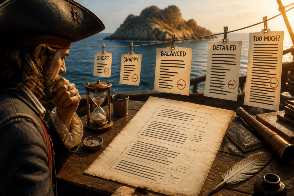 Offer messaging draft with length notes