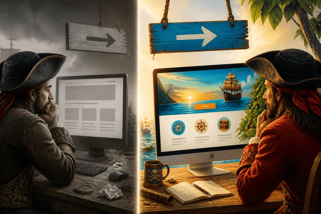 Before and after landing page rewrite