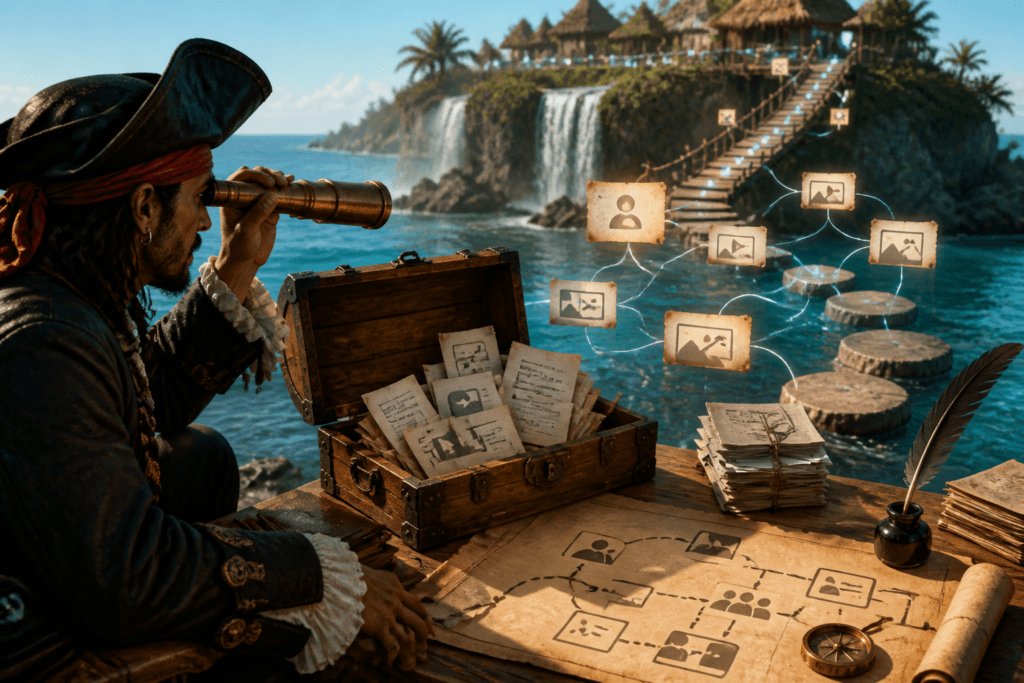 Old content repurposed into audience journey