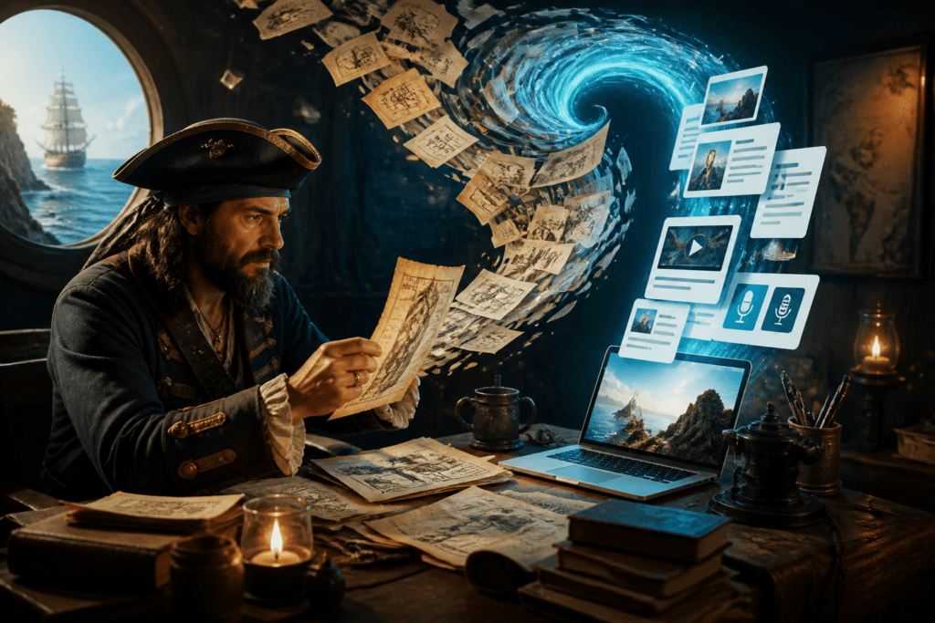 Old content repurposed through AI editing