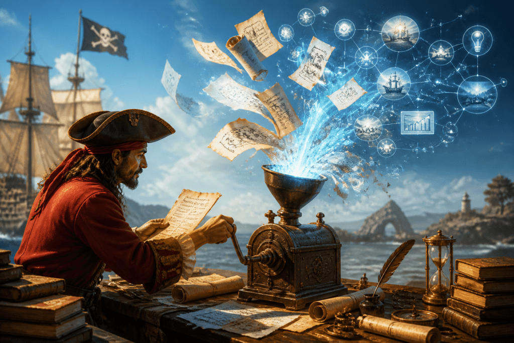 Old content repurposed into AI research inputs
