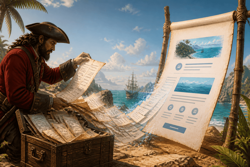 Old content repurposed into landing page copy