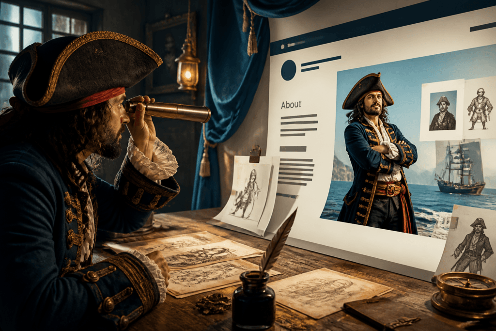 About page copy draft on website layout