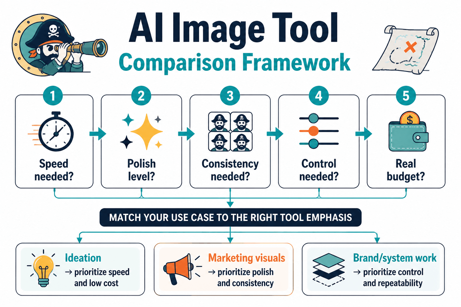 Five-question framework for choosing an AI image tool by use case