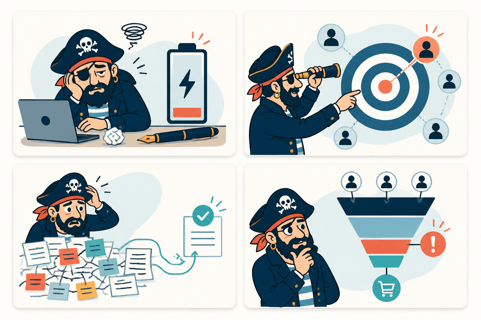 Minimal concept illustrations for creator post topics