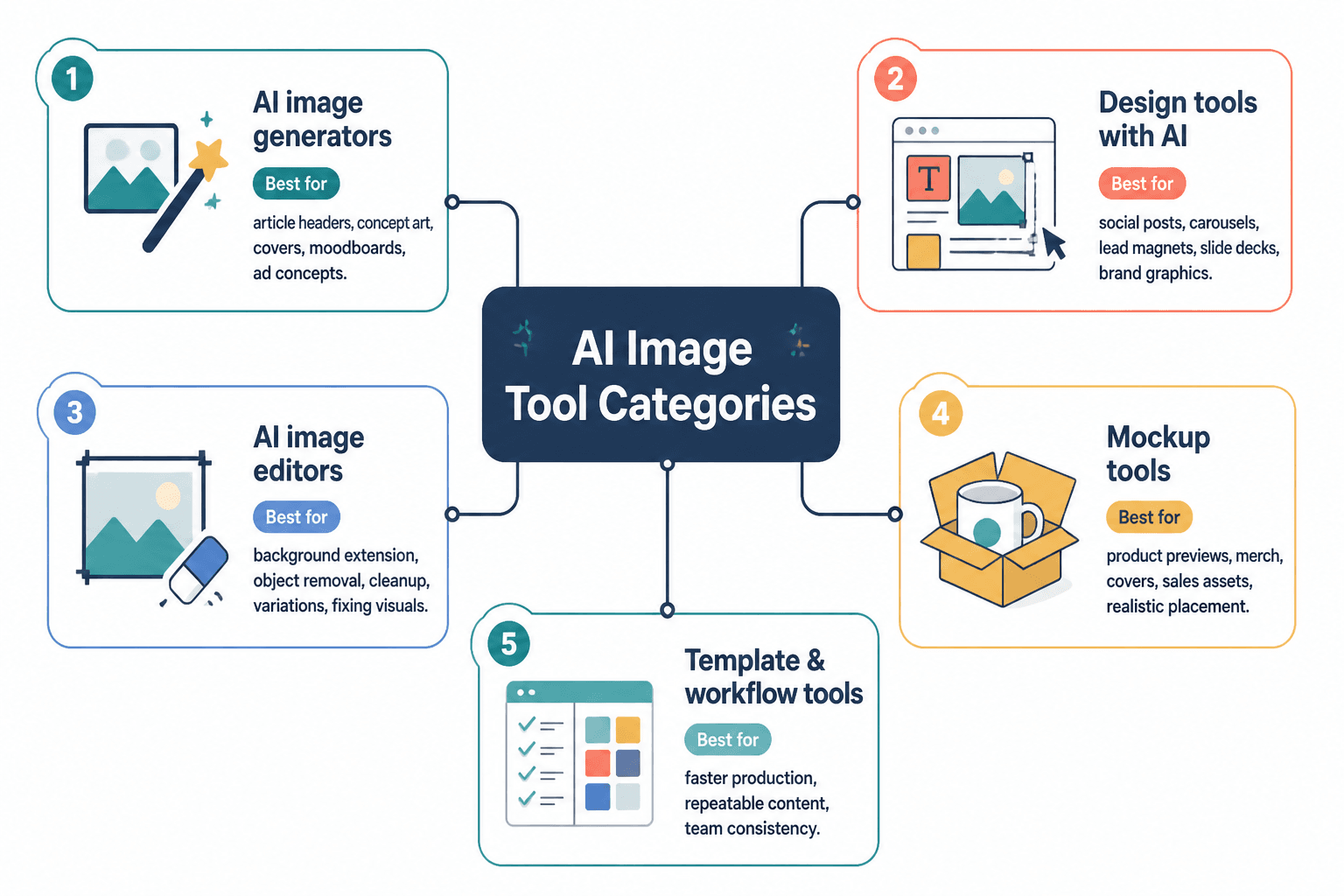 Map of AI image tool categories and their best use cases