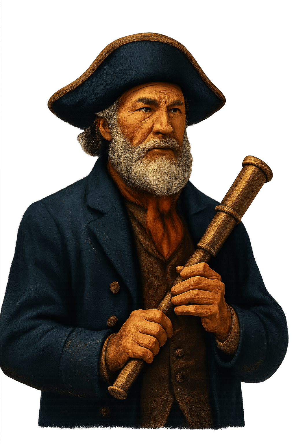 Pirate captain with a spyglass