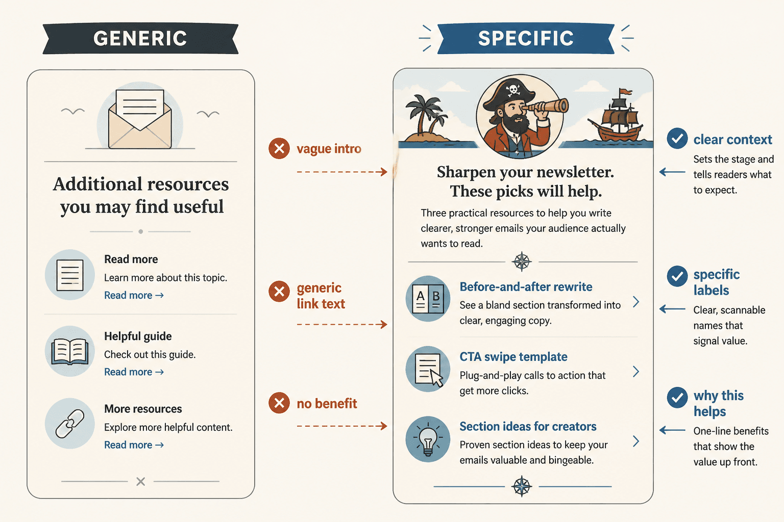 Side-by-side generic and specific resource block copy examples