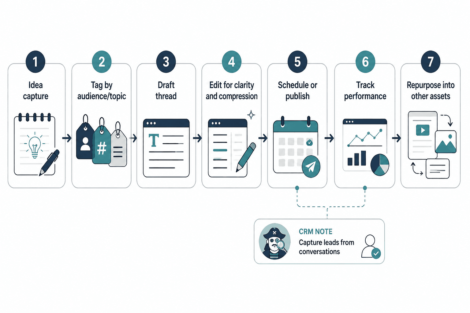 Creator ops workflow for X threads from idea capture to repurposing