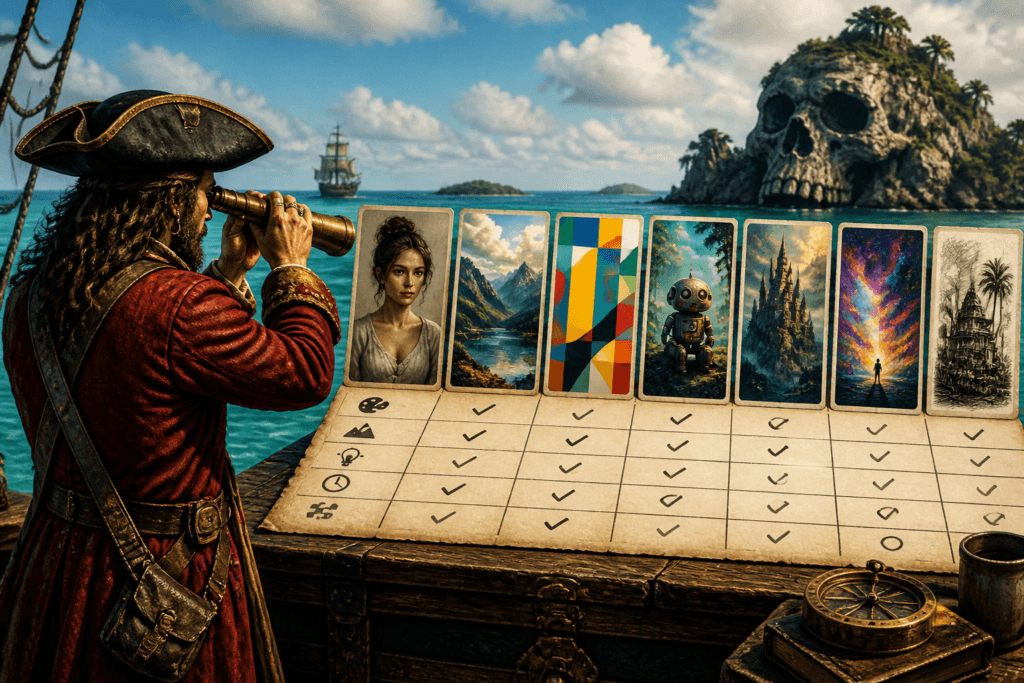 Comparison table for AI image tools